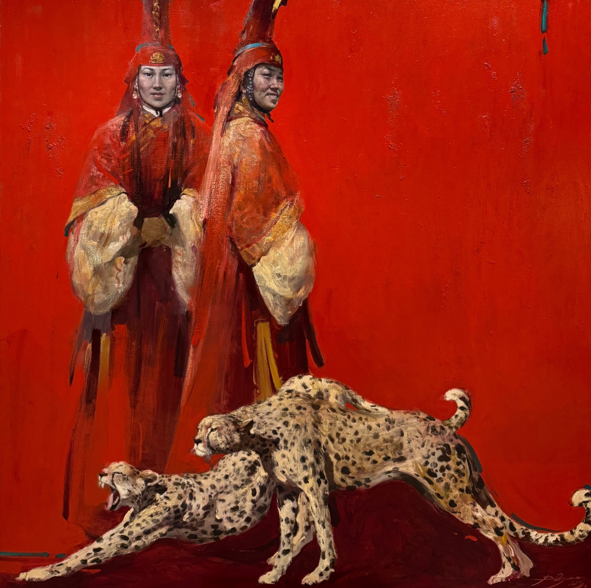 Otgontuvden-Badam_Queens_Oil-on-Canvas_200x200cm_2025