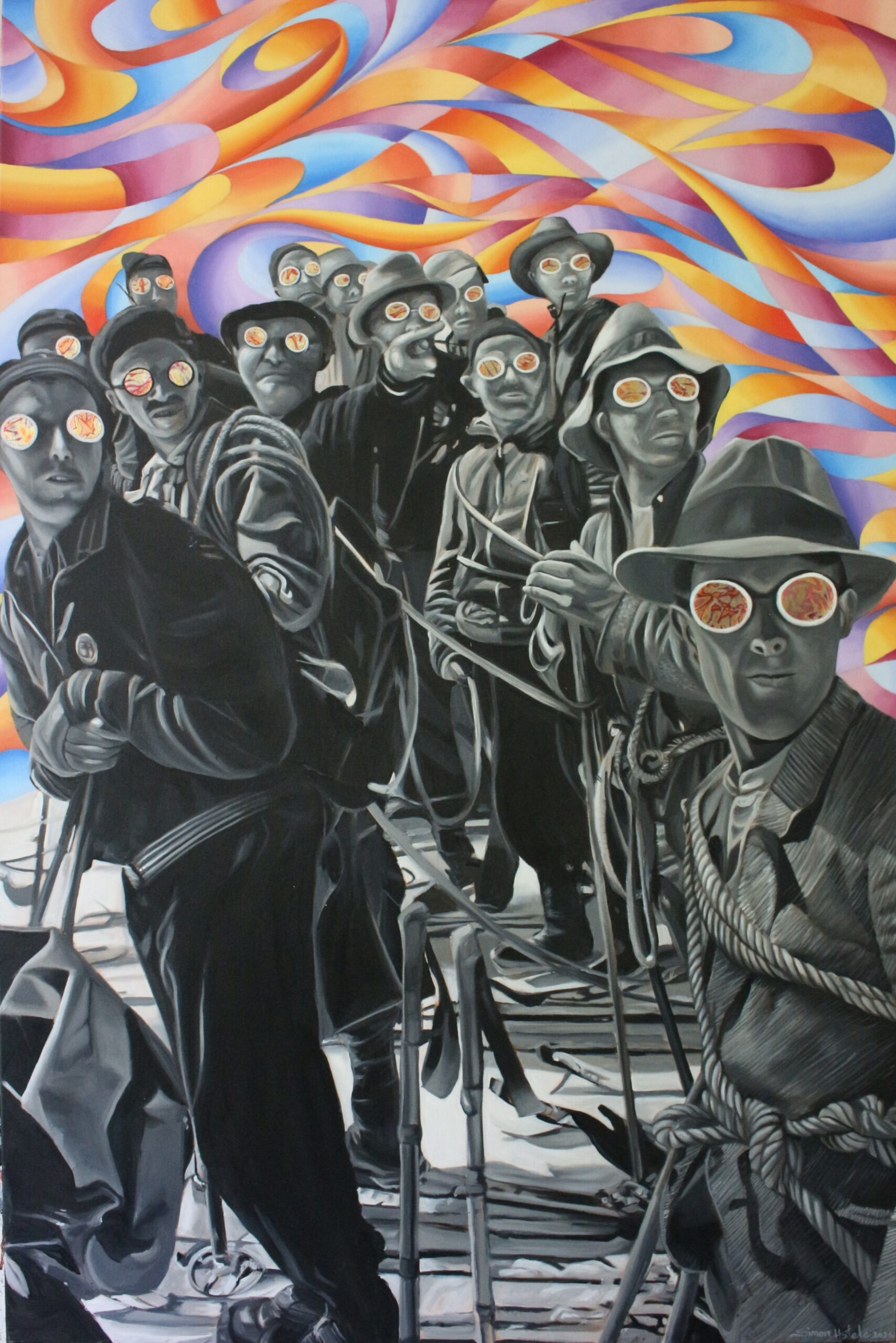 Seilschaft_120x180cm_mixedmedia