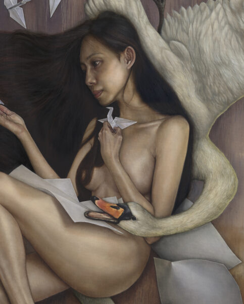 Hari-Lualhati_The-Balance-Between-Making-Things-Happen-and-Letting-Things-Happen_Oil-on-Linen_137x104cm_2026_Detail