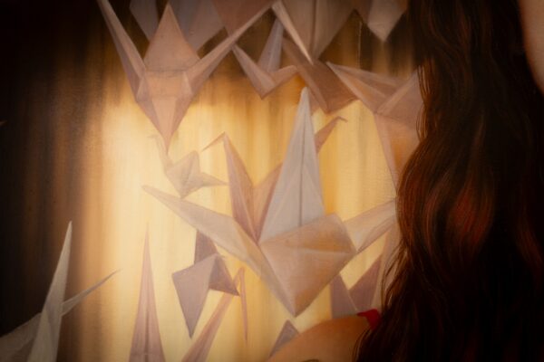 Espiritu-Libre-Free-Soul.36X36-oil-and-Pan-Pastel-on-Dibond.Van-Doren_2023-detail-cranes-4.9-mb