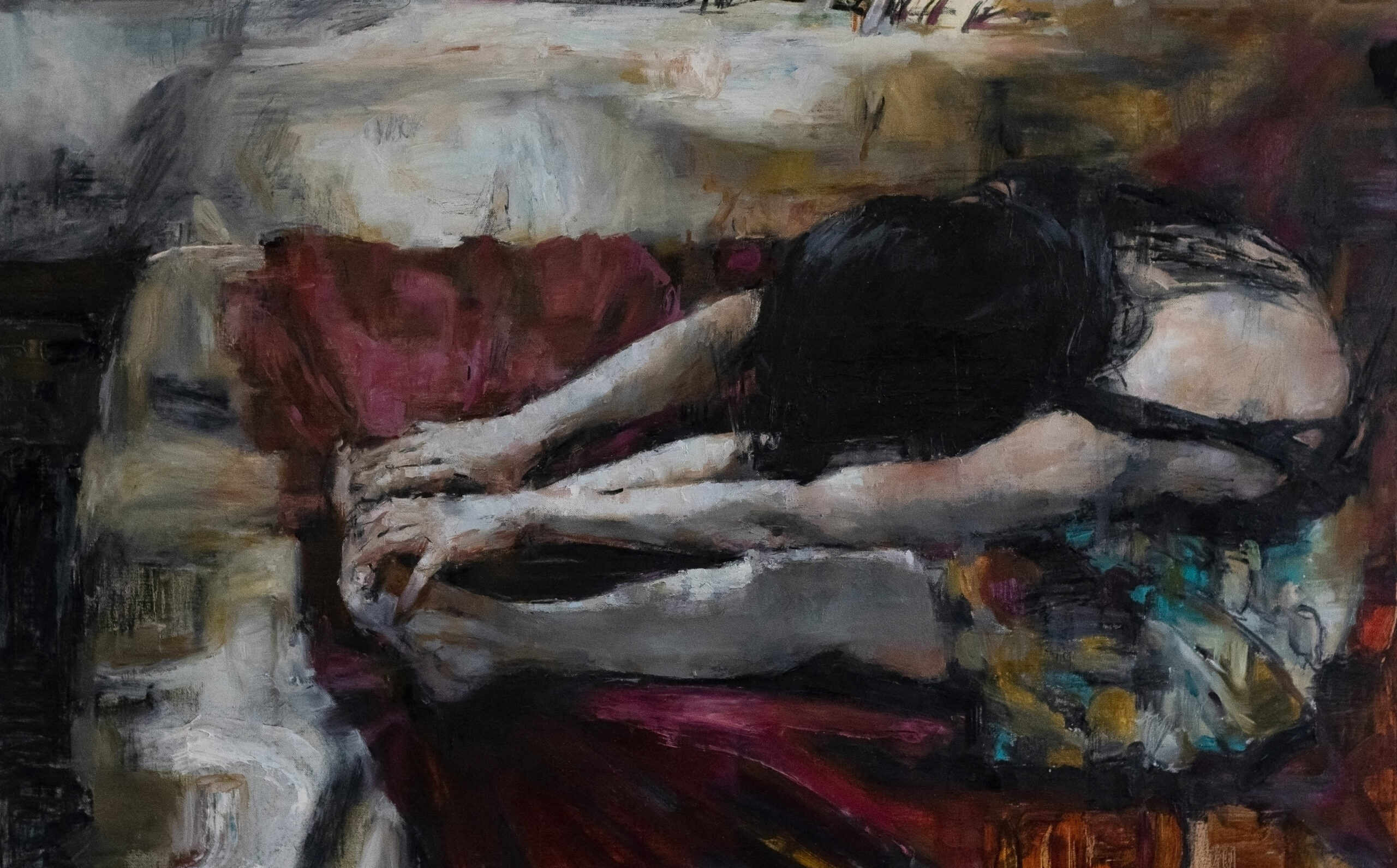 simon-mazula_Getting_Ready_2023_oil_on_linen_canvas_80x129cm