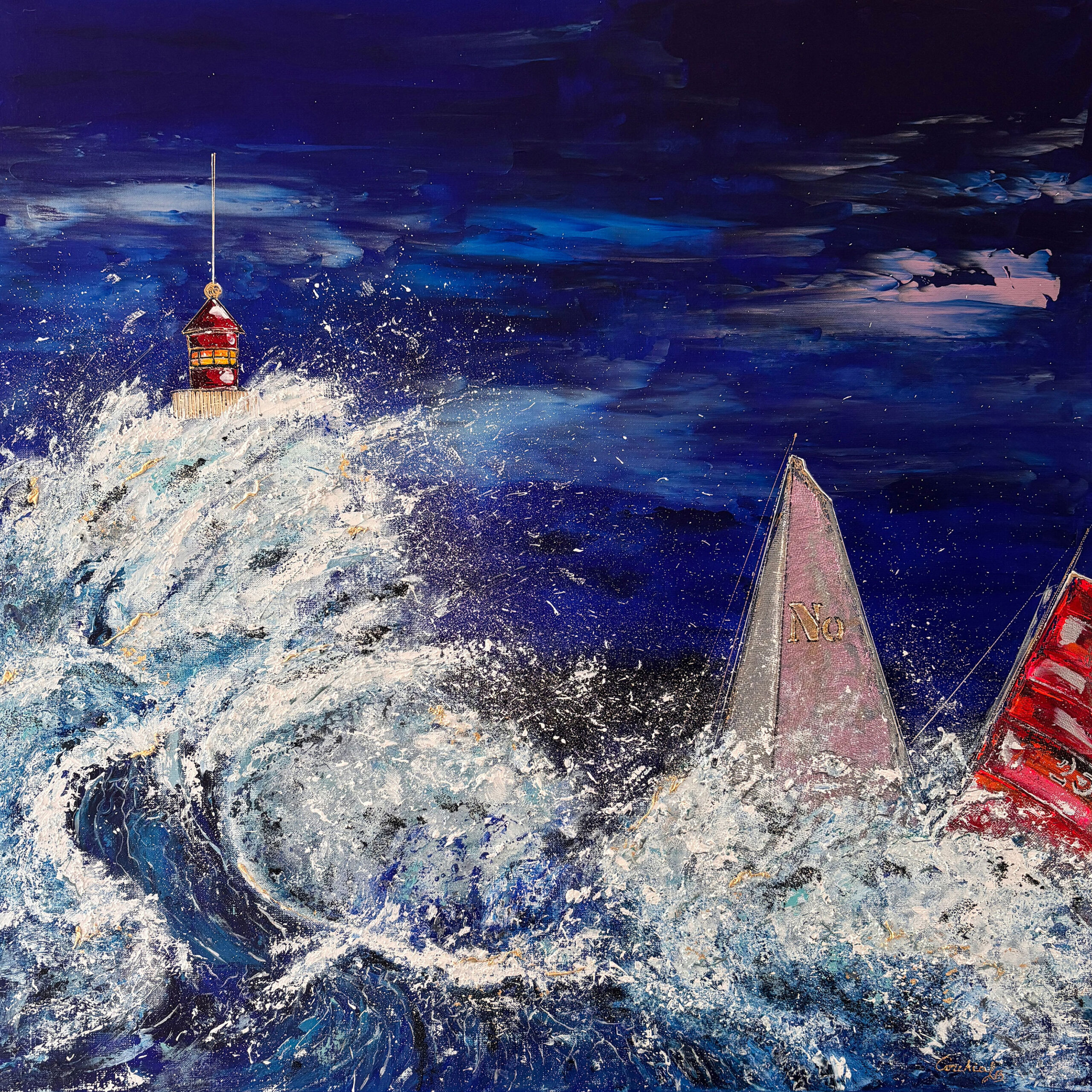 Laurence-Corchia_France_Acrylique_Quand-la-mer-se-dechaine_80x80